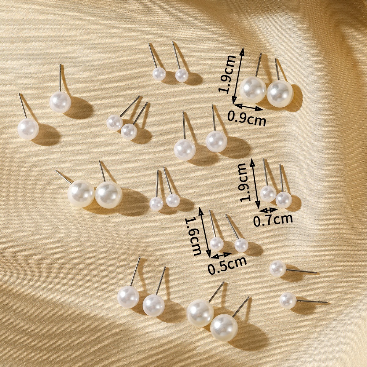 12-Pair Pearl Stud Earrings Set Christmas Gift for Family-Jessemade AU