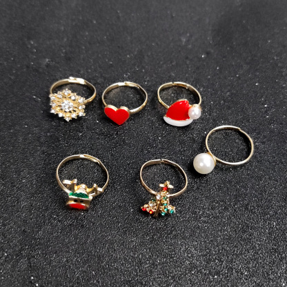 Christmas Adjustable Rings Set Ideal Gift for Family Members-Jessemade AU