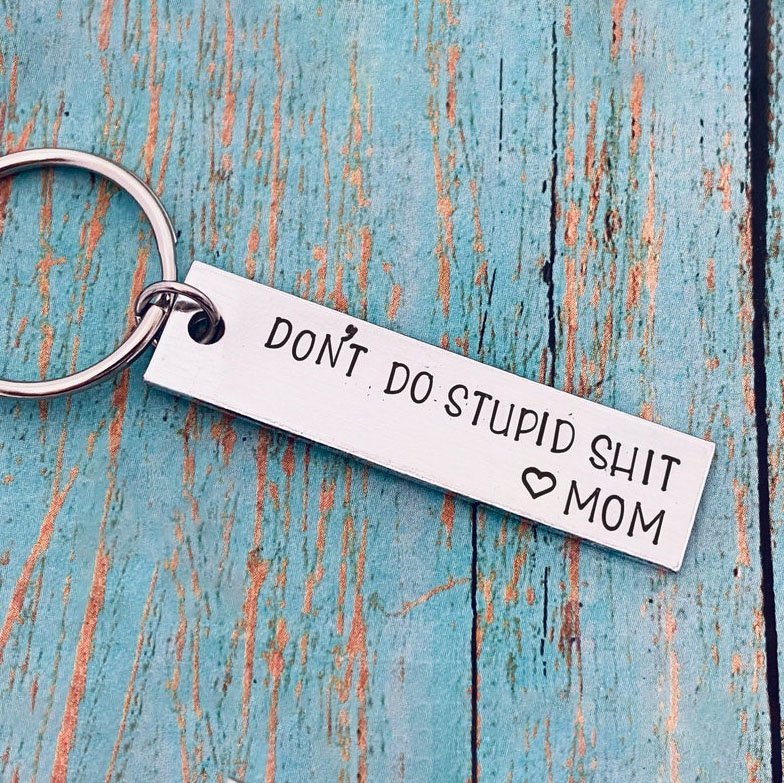 Don't Do Stupid Funny Keychain Surprise Gift Box Set for Son and Daughter-Jessemade AU