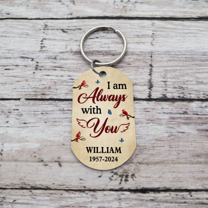 Personalised Photo Memorial Keychain Engraved 2 Texts Keychain Gifts "I Will Carry You With Me Until We Meet Again"-Jessemade AU