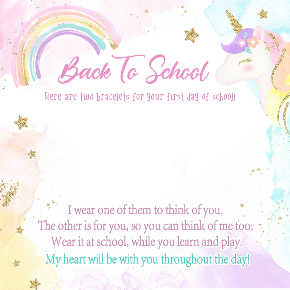 2 Pcs Bracelet Set Custom Names Unicorn Charm Hair Ties Back To School Gift for Daughter - Live, Dream And Shine Like A Unicorn-Jessemade AU