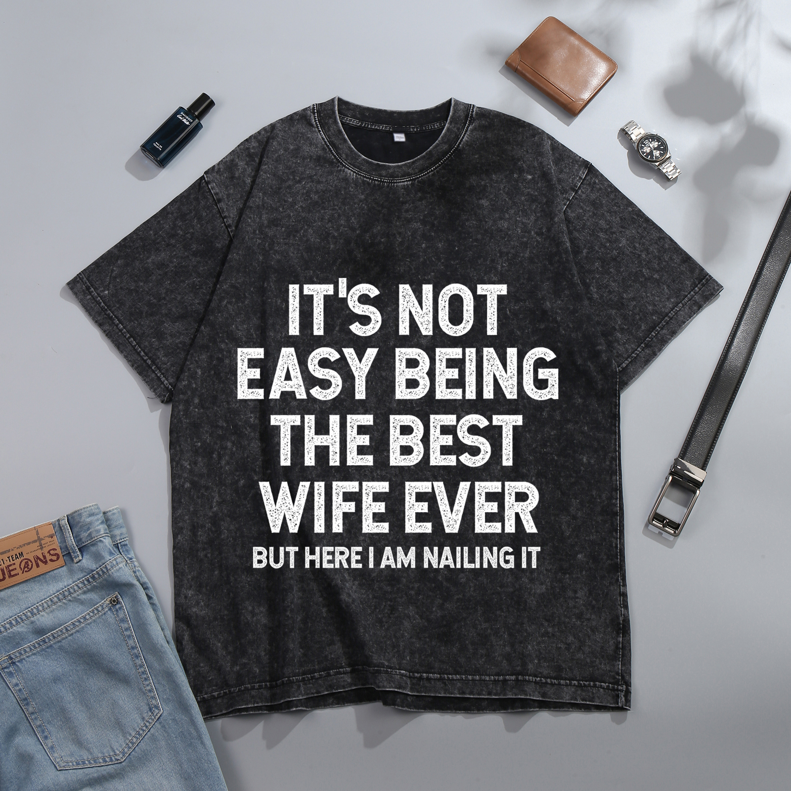 Personalised Couple Black T Shirts Its Not Easy Being the Best Husband Ever Valentines Day Gift
