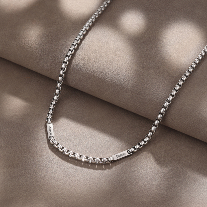 To My Man Personalised 2 Names Cuban Link Chain Necklace Stainless Steel Men Necklace