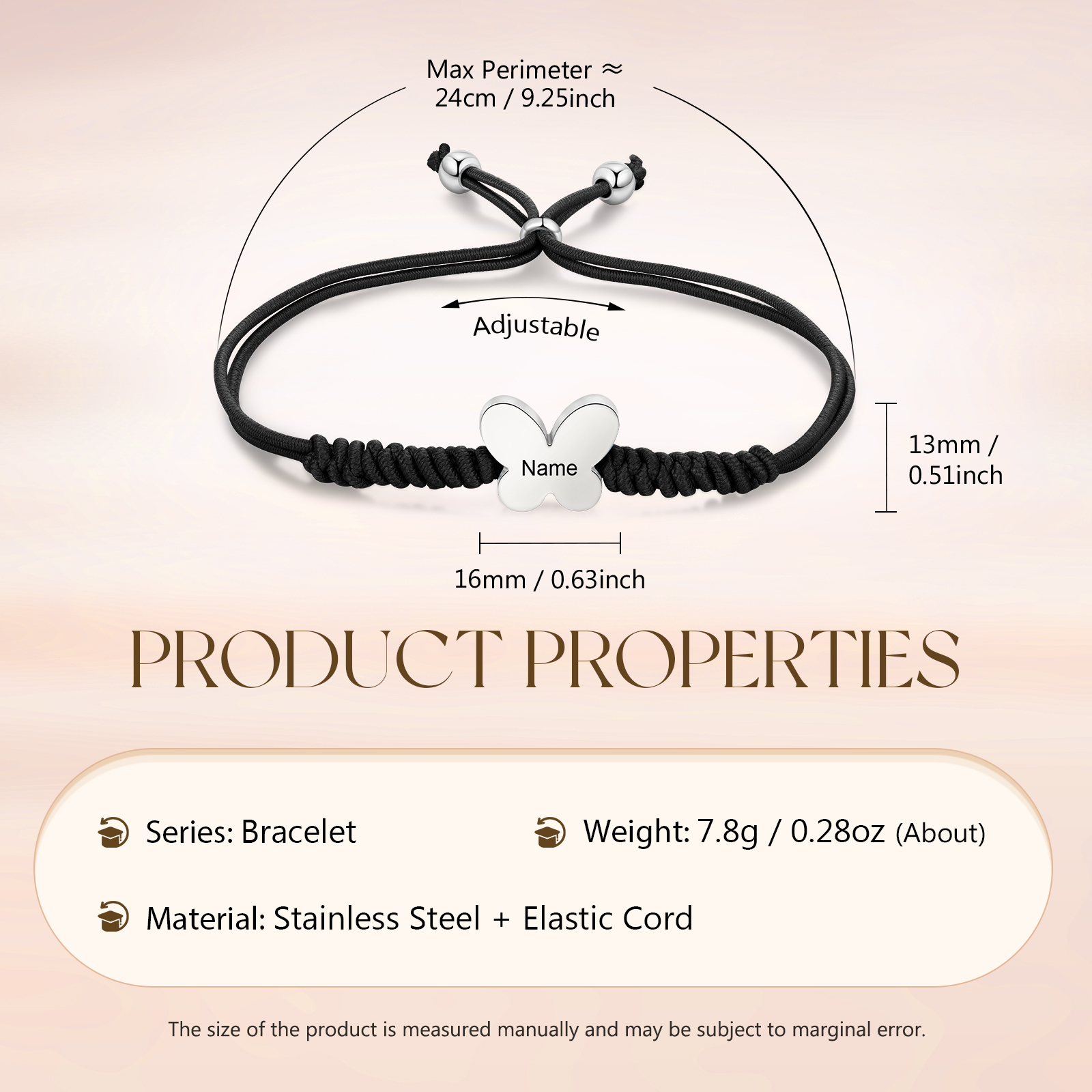 Butterfly Adjustable Bracelet Custom Name Bracelet Gift for Daughter Granddaughter - Your Wings Always Exist, All You Have To Do Is Fly-Jessemade AU