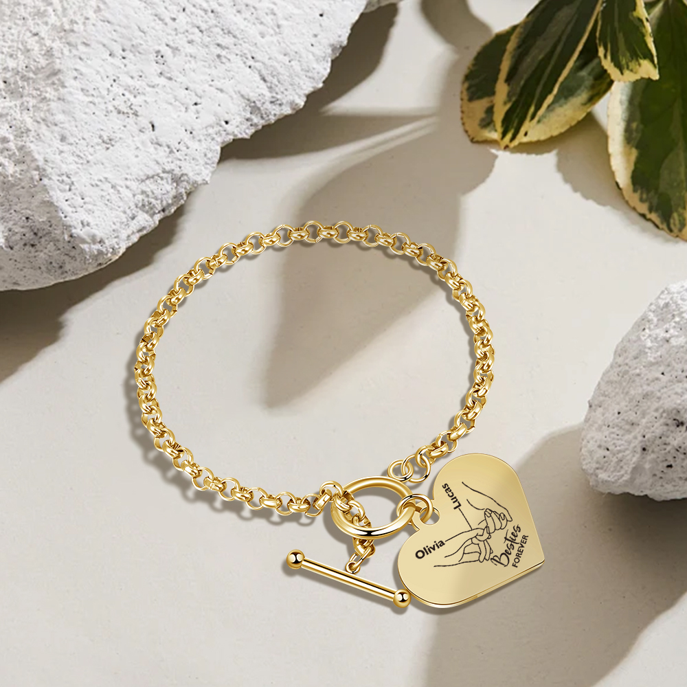 Personalised Pinky Promise Besties Forever Bracelet Custom 2 Names Gift for Friends-Jessemade AU