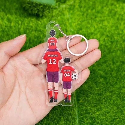 Personalised Soccer Family Hanging Ornament Custom 2–9 Names Football Keychain Acrylic Pendant Father's Day Gifts-Jessemade AU