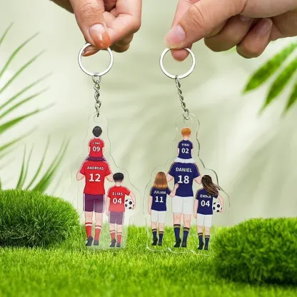 Personalised Soccer Family Hanging Ornament Custom 2–9 Names Football Keychain Acrylic Pendant Father's Day Gifts-Jessemade AU