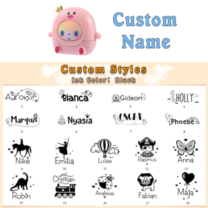 Personalised Name Stamp with Light Back-to-School Gift for Kids Black Ink-Jessemade AU