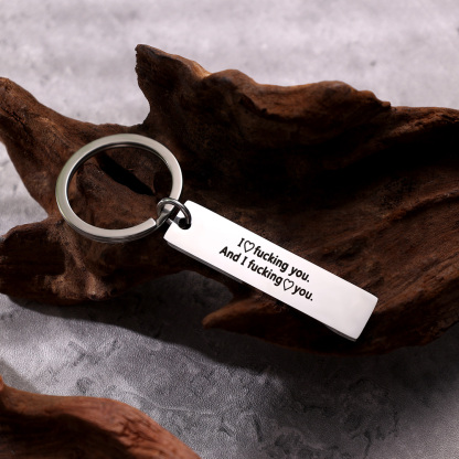 Funny Couple Keychain I Love F❤cking You and I F❤cking Love You Key Ring for Couple-Jessemade AU