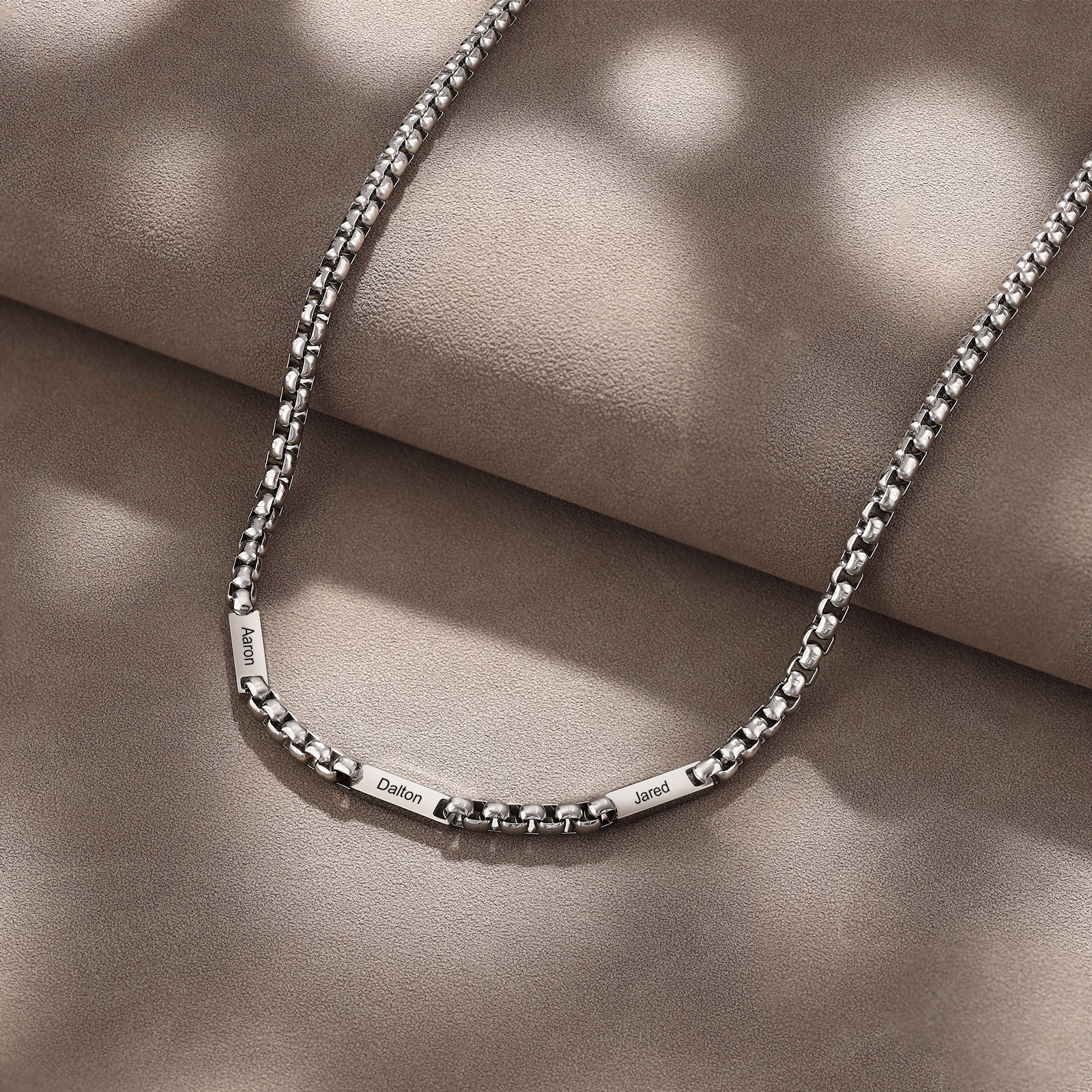 Personalized 3 Names Cuban Link Chain Necklace Stainless Steel Men Necklace