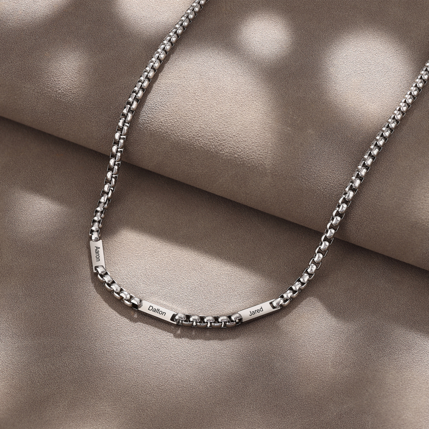 Personalized 3 Names Cuban Link Chain Necklace Stainless Steel Men Necklace