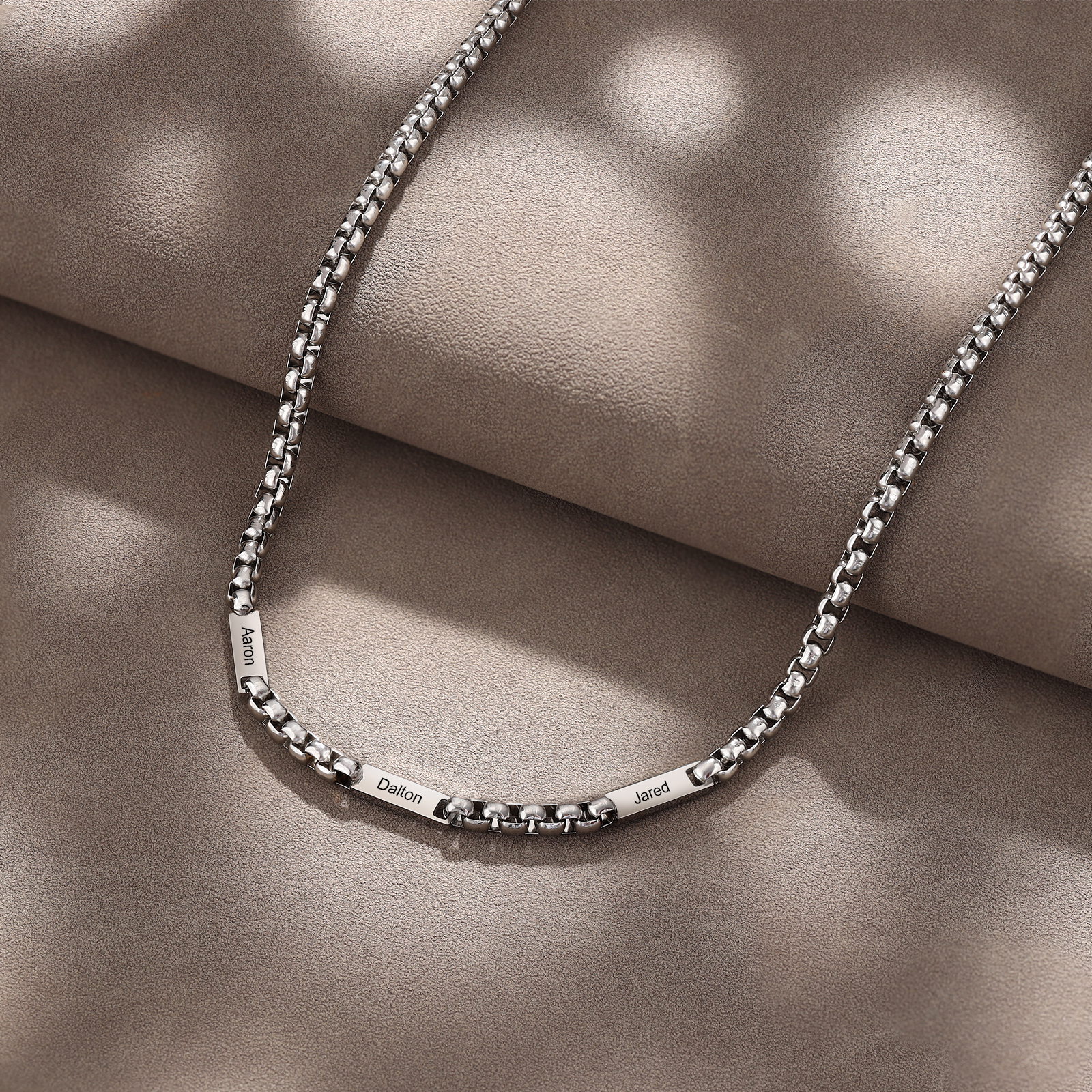 Personalized 3 Names Cuban Link Chain Necklace Stainless Steel Men Necklace