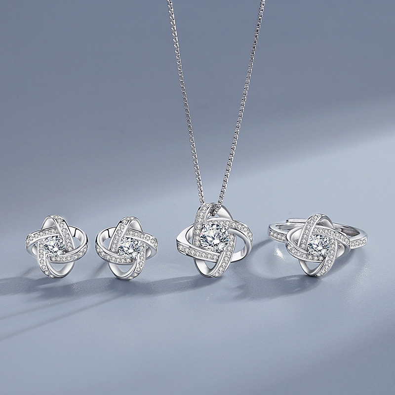 Love Knot Rings Personalised Birthstone Rings S925 Sterling Silver Birthday Gifts For Women-Jessemade AU