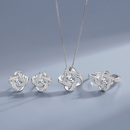 Love Knot Rings Personalised Birthstone Rings S925 Sterling Silver Birthday Gifts For Women-Jessemade AU