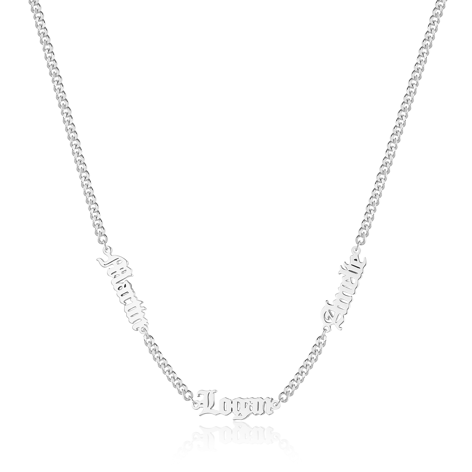 Customisable Gothic Name Necklace, 1-5 Names