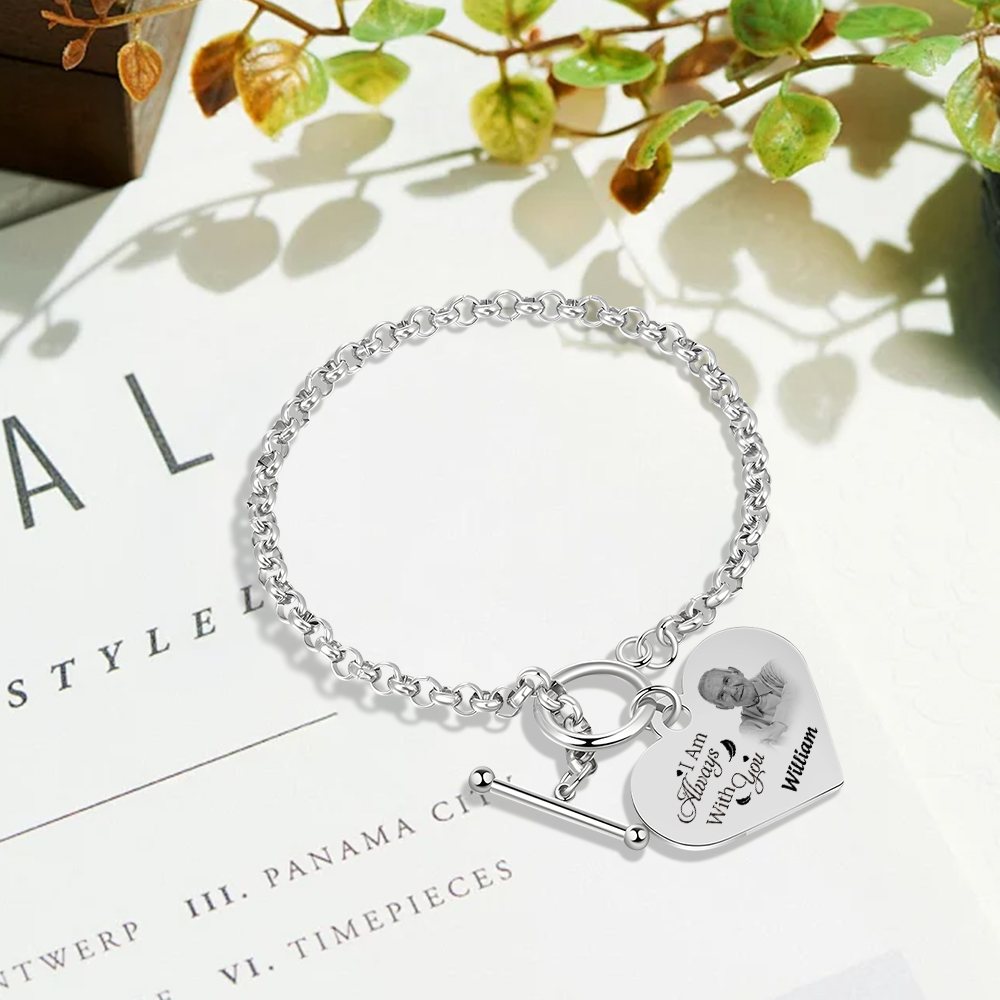 Personalized Memorial Bracelet with Custom Name and Photo I Am Always With You Gift Set-Jessemade AU