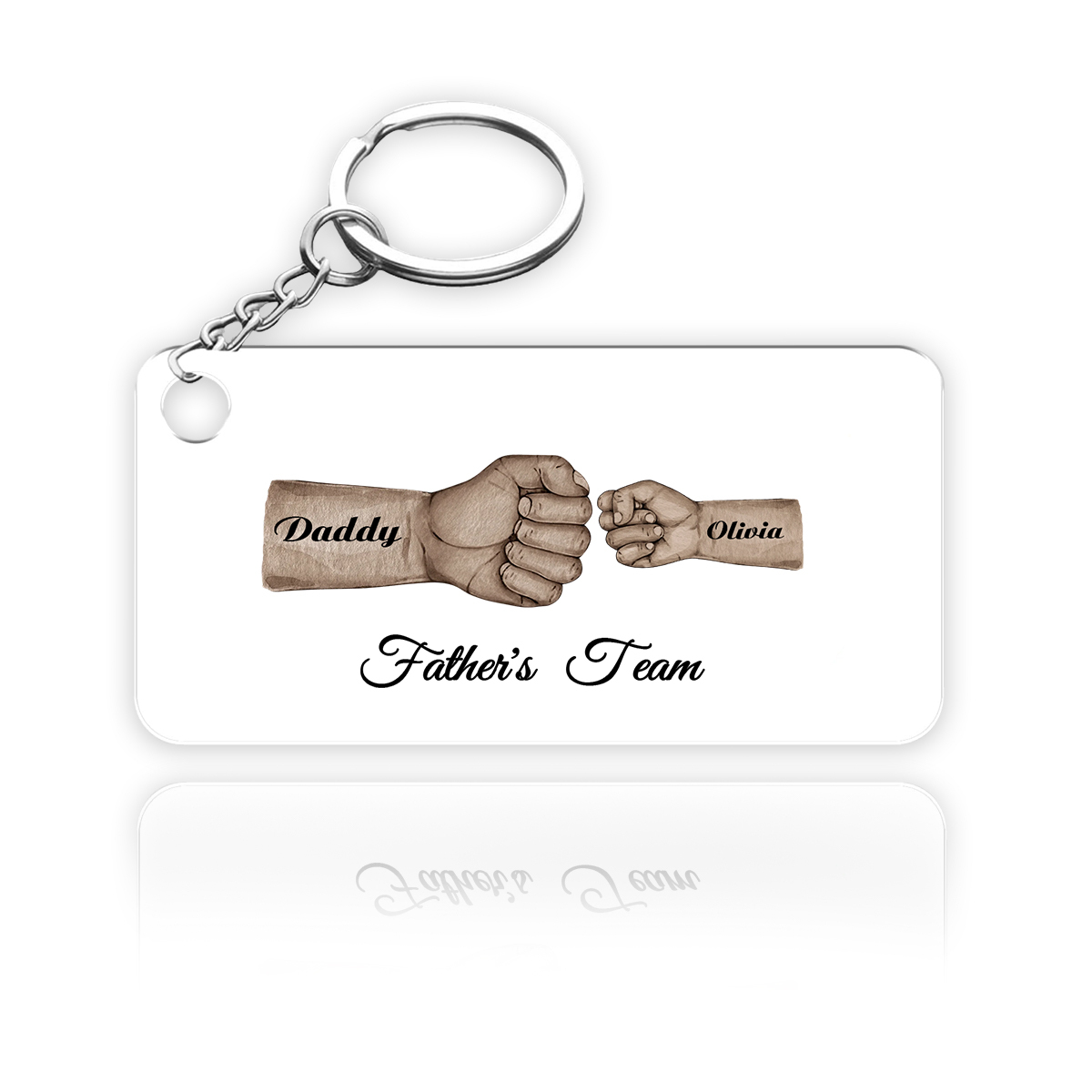 2 Names - Personalised Text & Name Acrylic Keychain Fist Bump Fathers Day Gifts for Dad/Grandpa-Jessemade AU