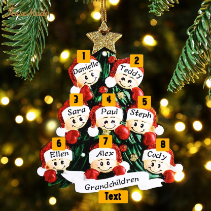 Personalised Family Christmas Ornament Custom 2-8 Names Hanging Ornament Gifts For Family