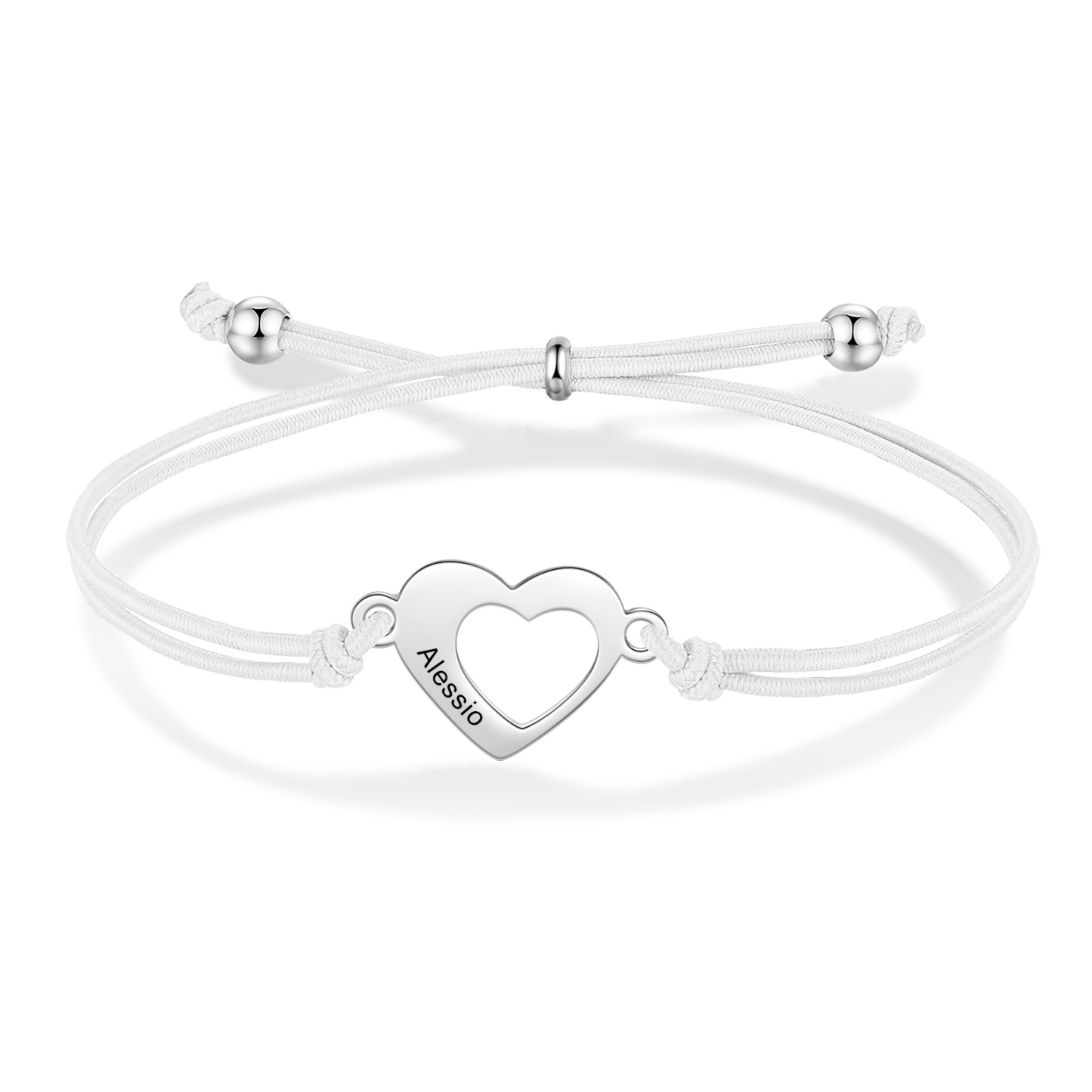 2 Pcs Heart Bracelet Set Custom 2 Names Adjustable Bracelets Back to School Gifts for Daughter Granddaughter-Jessemade AU