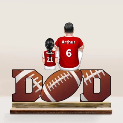 Personalised DAD Footy Wooden Plaque, Family Jerseys