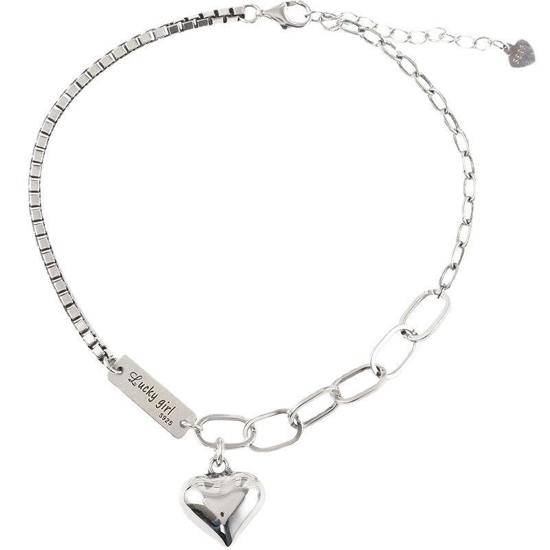 Lucky Girl - Women Anklet Heart Charm Adjustable Anklet Gift for Her-Jessemade AU