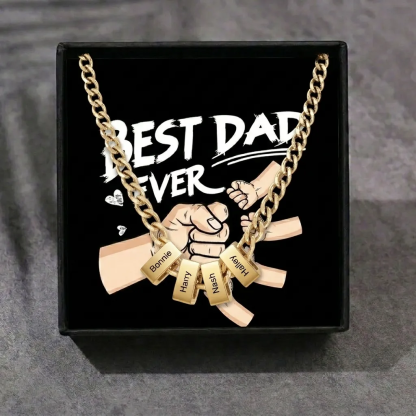 Personalised Cuban Link Chain Necklace for Men with 1 to 6 Names