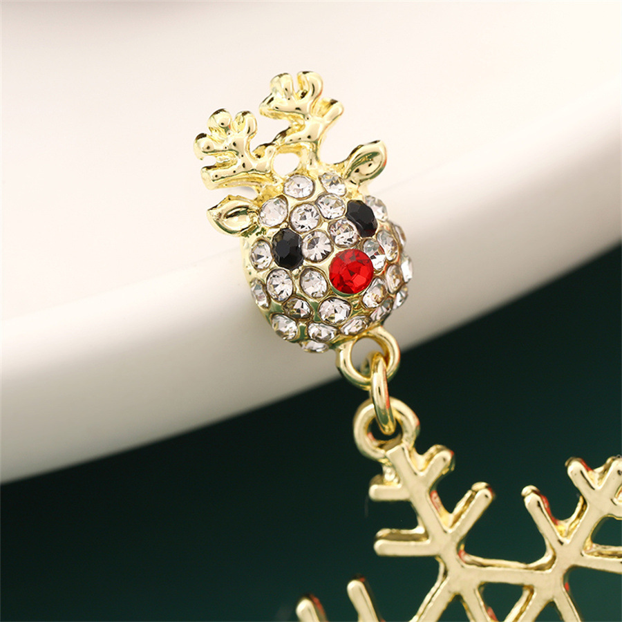Christmas Reindeer Snowflake Earrings Festive Gift for Family-Jessemade AU