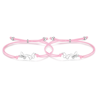 2 Pcs Bracelet Set Custom Letters Butterfly Bracelets Back To School Gift for Girls Kids-Jessemade AU