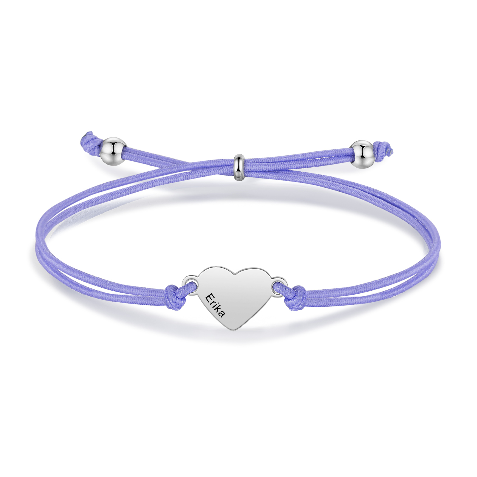 2 Pcs Heart Bracelet Set Custom 2 Names Adjustable Bracelets Back to School Gift for Daughter Granddaughter-Jessemade AU