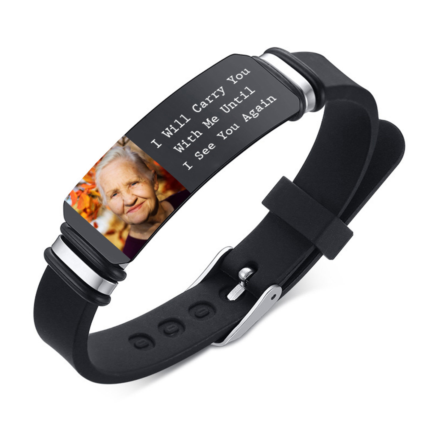 I Will Carry You With Me Until I See You Again Memorial Bracelet Custom Photo Adjustable Bracelet Set-Jessemade AU