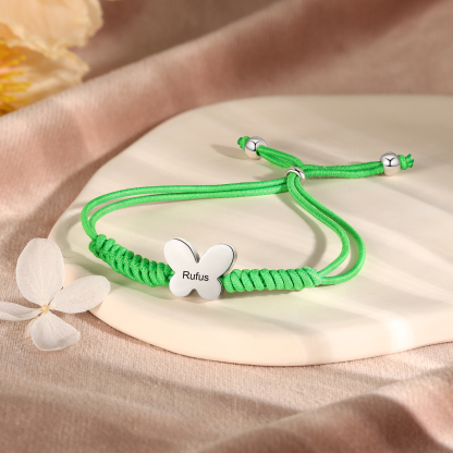 2 Pcs Butterfly Bracelet Set Custom 2 Names Adjustable Bracelets Back to School Gift for Daughter Granddaughter-Jessemade AU