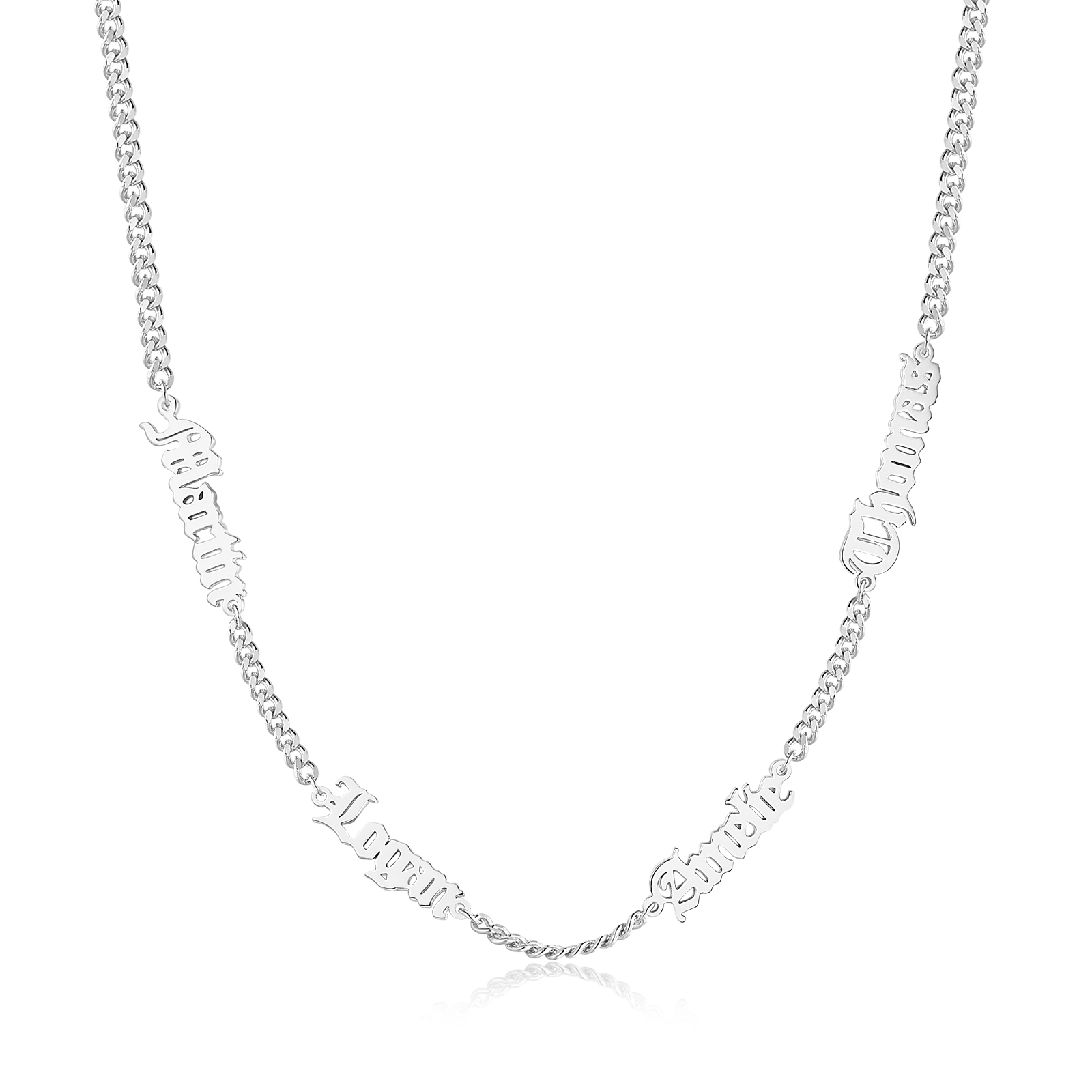 Customisable Gothic Name Necklace, 1-5 Names