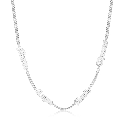 Customisable Gothic Name Necklace, 1-5 Names