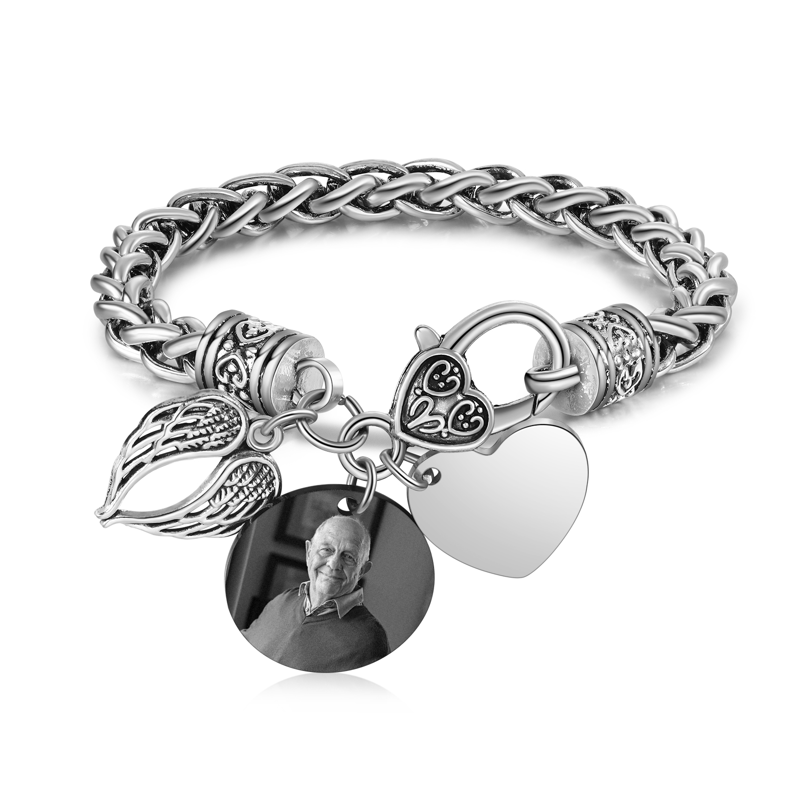 Angel Wing Memorial Bracelet Custom Photo & Name Bracelet Personalised Gifts-Jessemade AU
