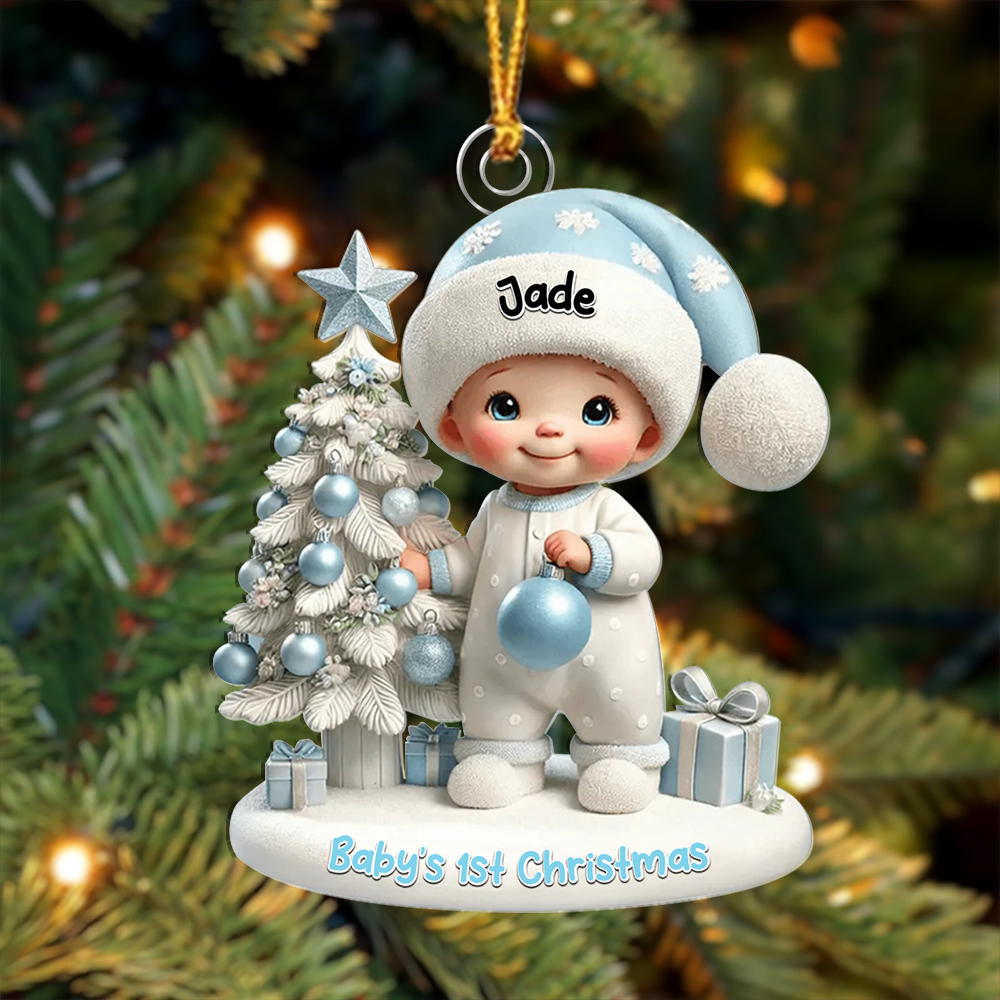 Personalised Baby's 1st Christmas Ornament with Name