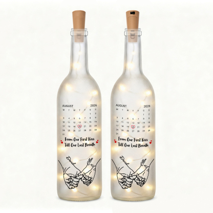 Personalised Couple Light-Up Bottle with 2 Names and Date – Romantic Keepsake Gift