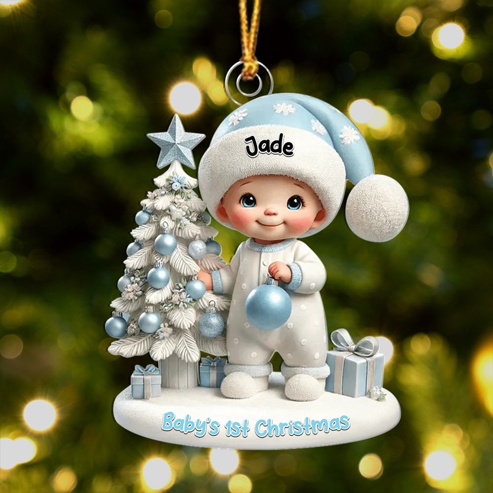 Personalised Baby's 1st Christmas Ornament with Name