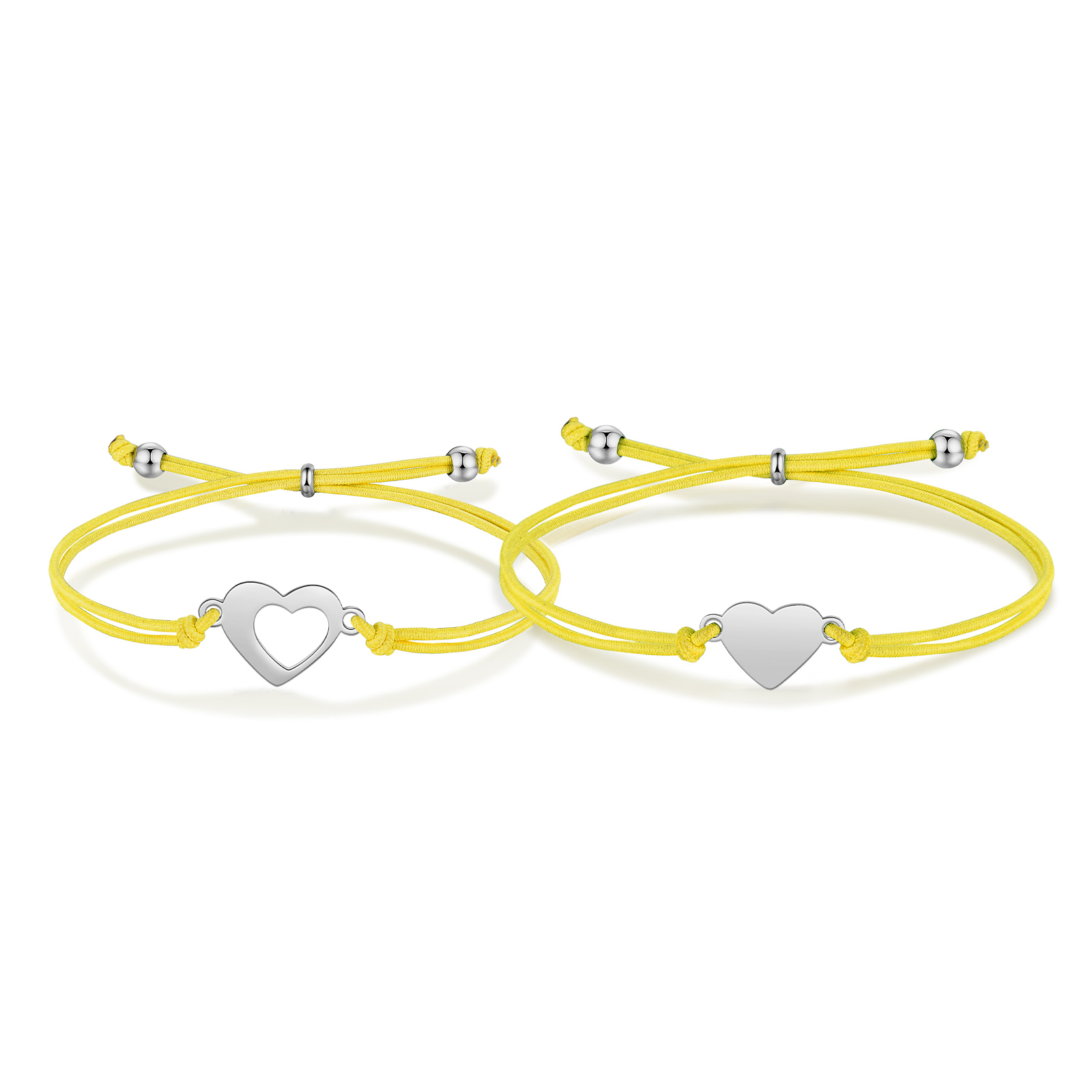 2 Pcs Heart Bracelet Set Custom 2 Names Adjustable Bracelets Back to School Gifts for Daughter Granddaughter-Jessemade AU