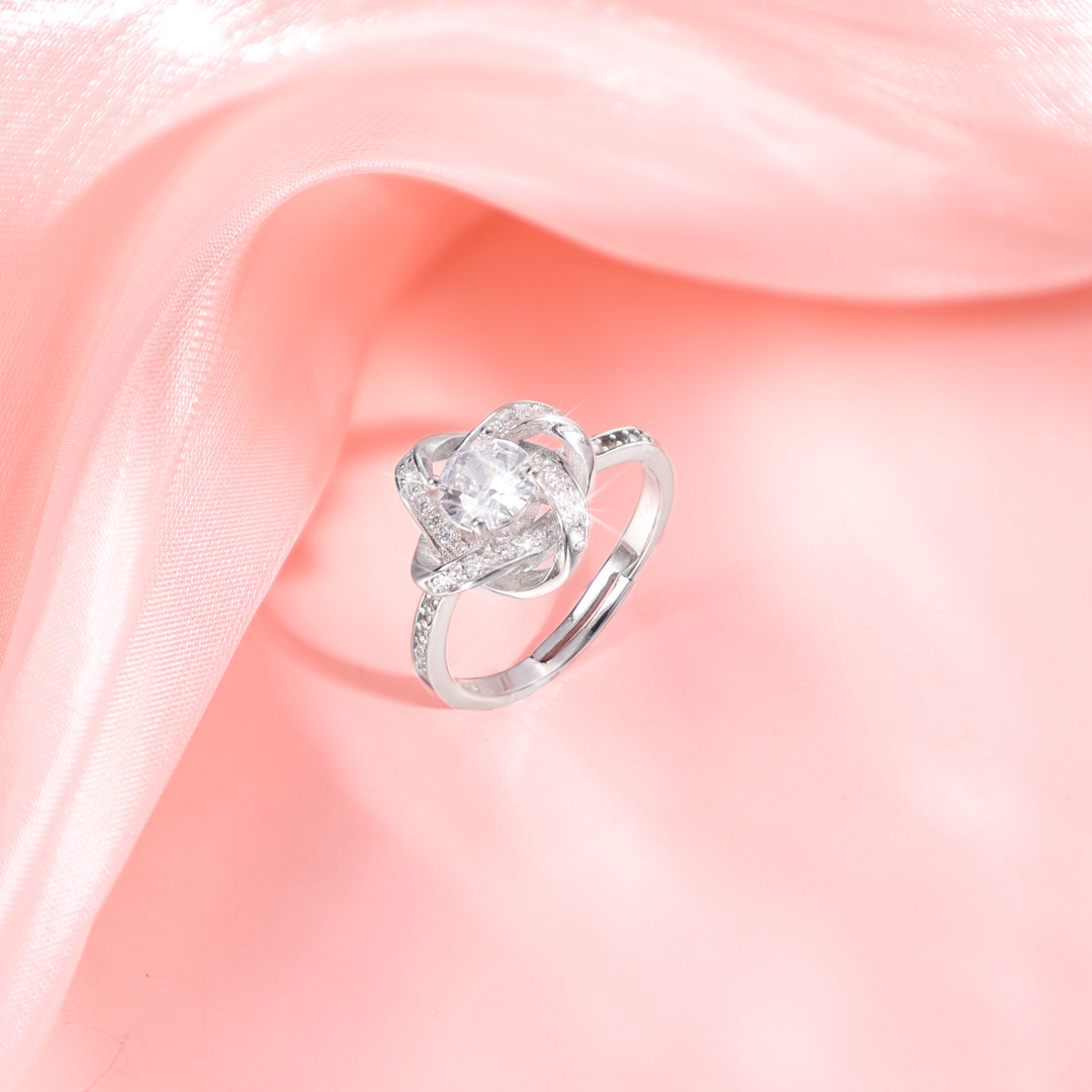 Love Knot Rings Personalised Birthstone Rings S925 Sterling Silver Birthday Gifts For Women-Jessemade AU