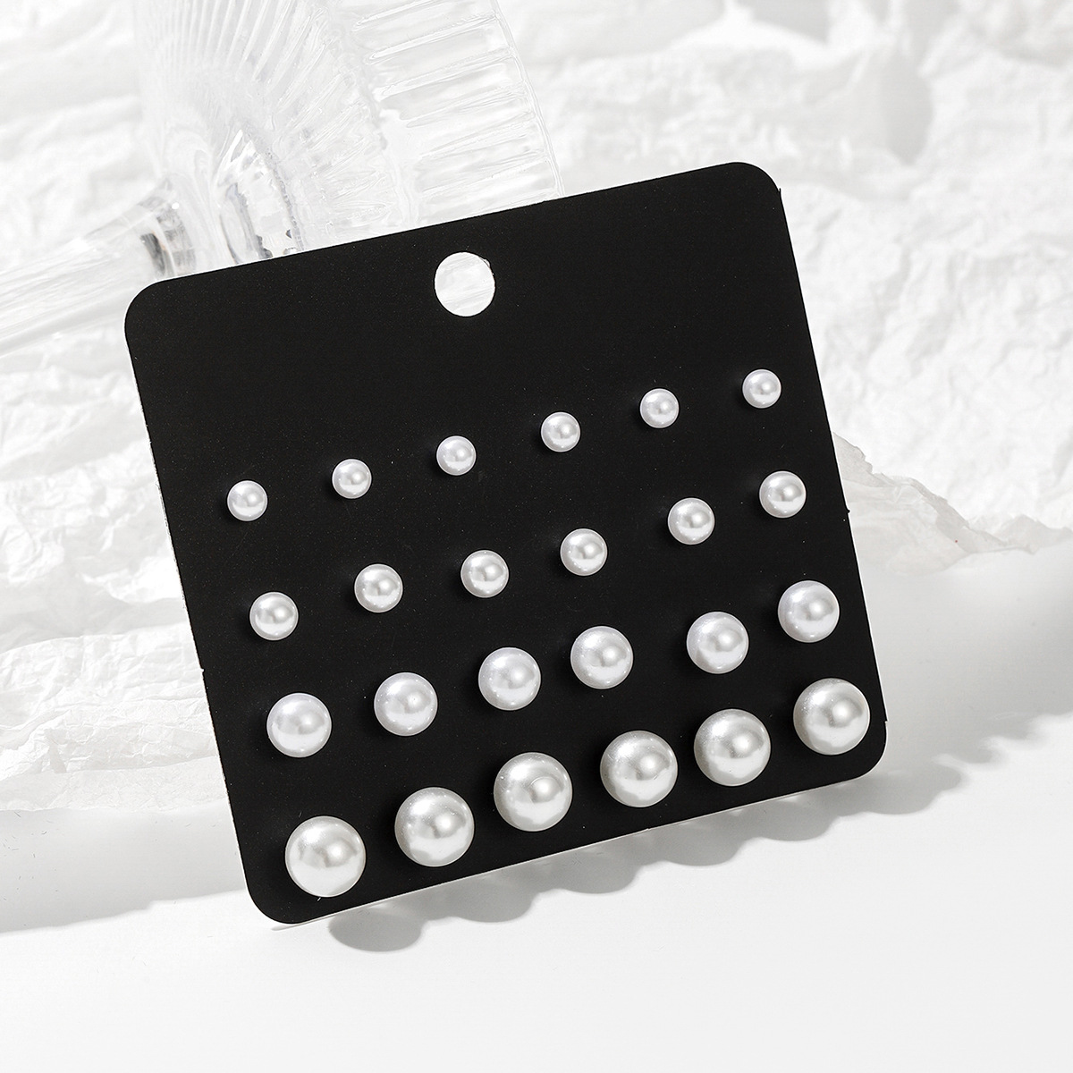 12-Pair Pearl Stud Earrings Set Christmas Gift for Family