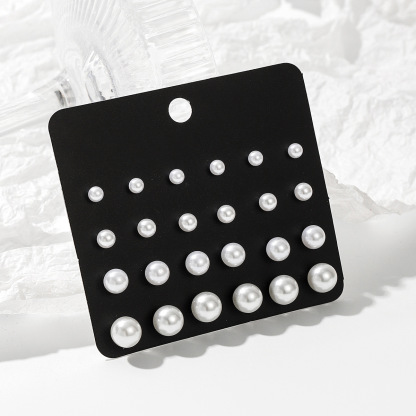 12-Pair Pearl Stud Earrings Set Christmas Gift for Family-Jessemade AU