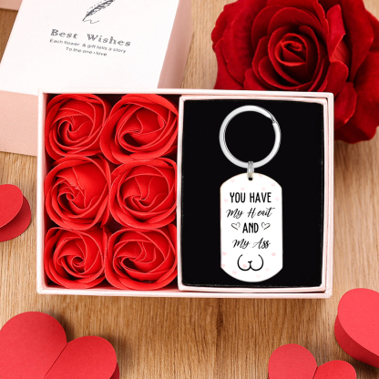 You Have My Heart And My Ass Personalised Keychain Valentine Gift For Couple