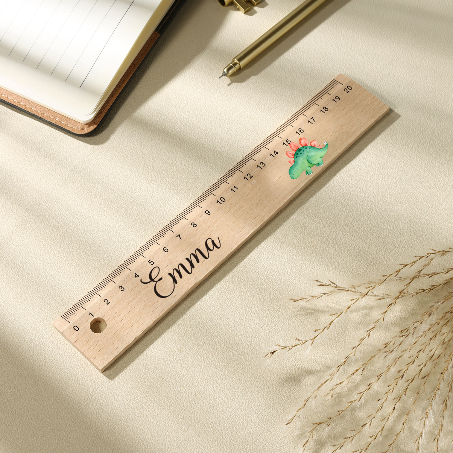 Custom 1 Name Ruler Wooden Dinosaur Ruler Back To School Gift for Boys Girls-Jessemade AU