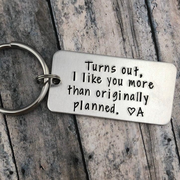 Personalised Initial Couple Keychain "Turns Out, I Like You More Than Originally Planned"-Jessemade AU