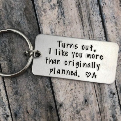 Personalised Initial Couple Keychain "Turns Out, I Like You More Than Originally Planned"-Jessemade AU