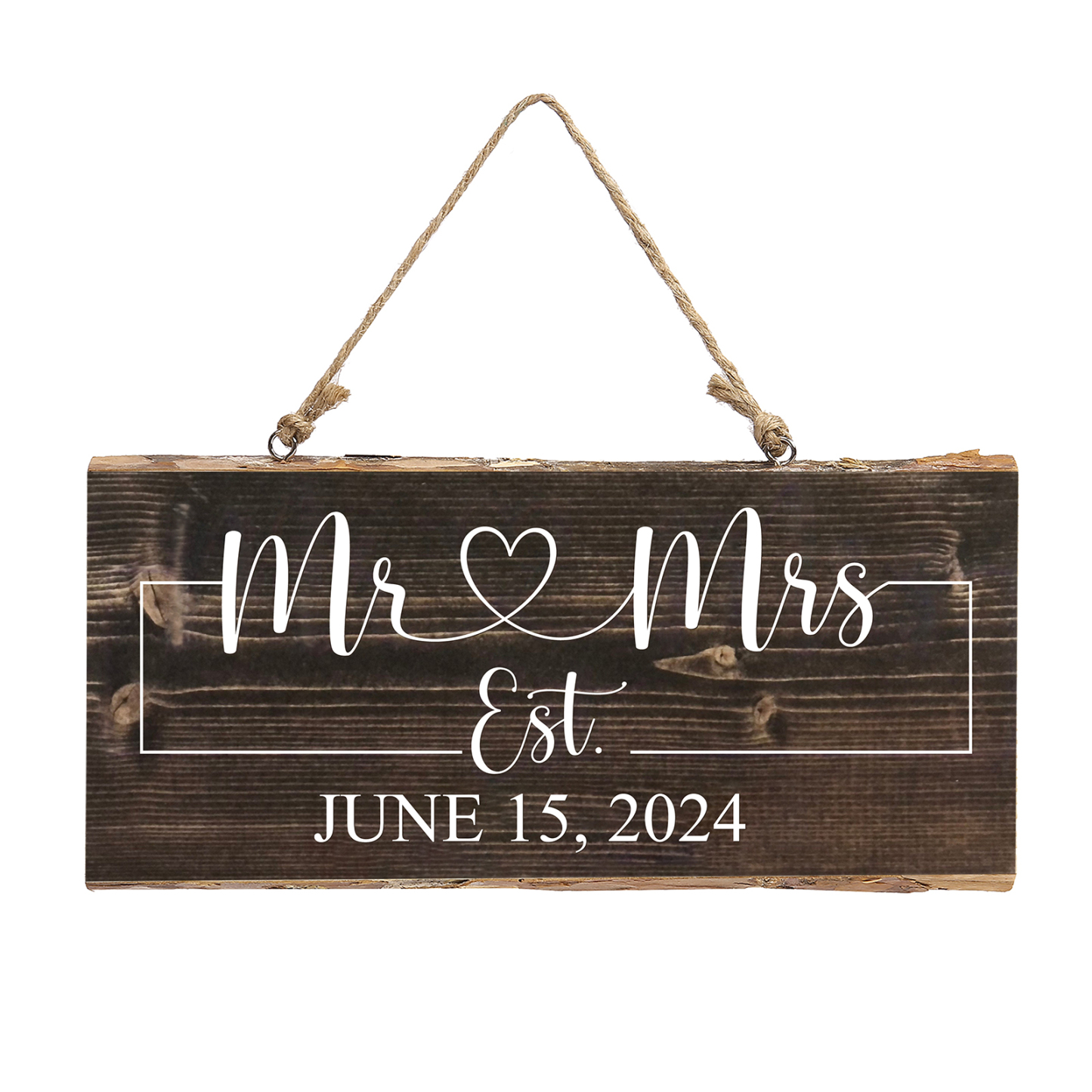 Personalised Date Rectangle Hanging Ornament Custom Wooden Sign Home Decor Gifts for Husband/Wife-Jessemade AU