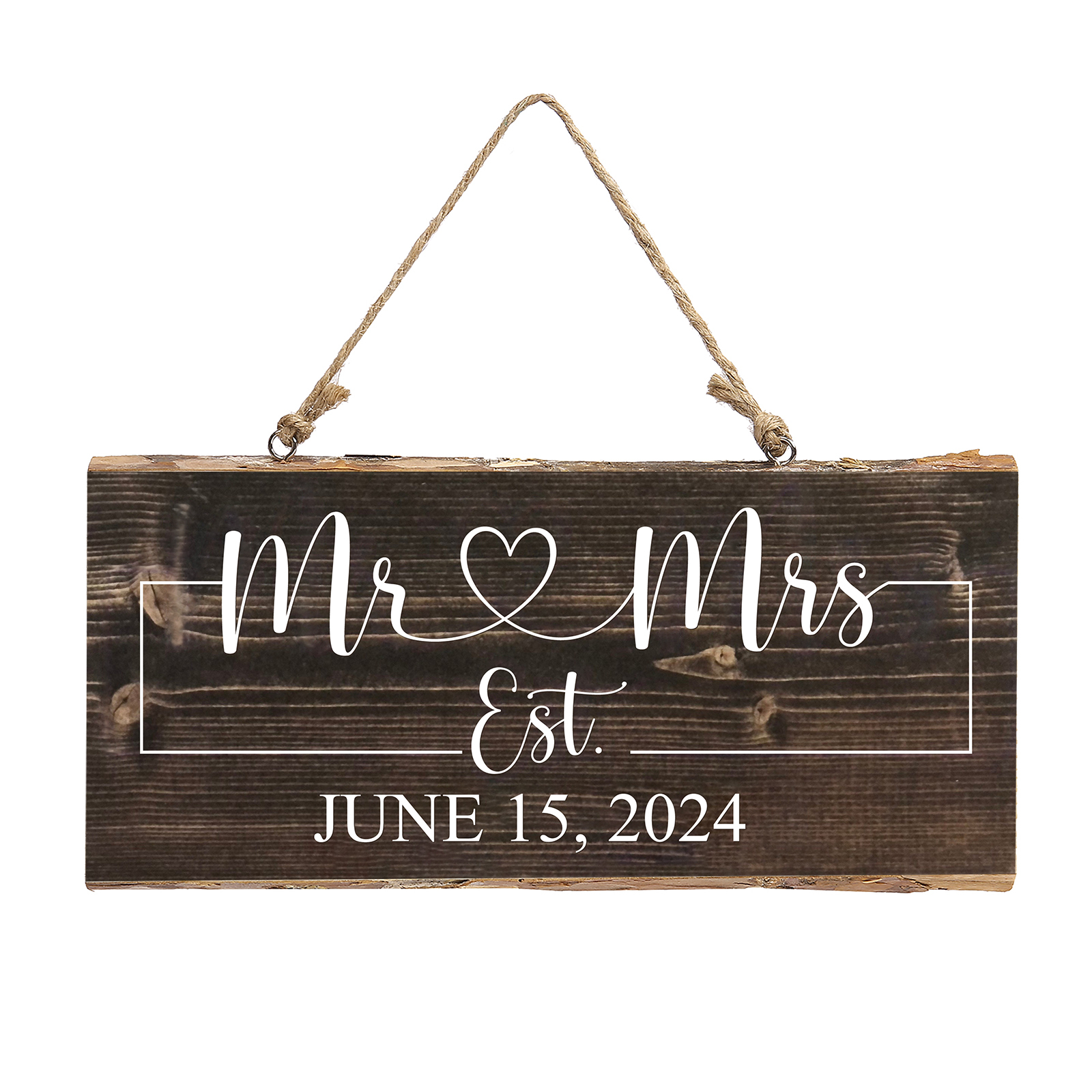 Personalised Date Rectangle Hanging Ornament Custom Wooden Sign Home Decor Gifts for Husband/Wife-Jessemade AU