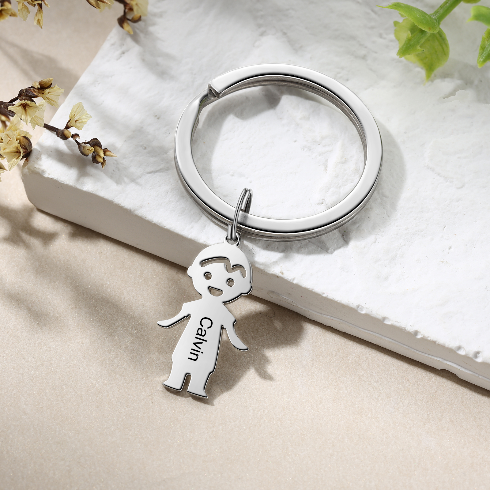 1 Name - Personalised Kid Charm Keychain Pet Charm Keyring Father's Day Gift for Family Friends-Jessemade AU