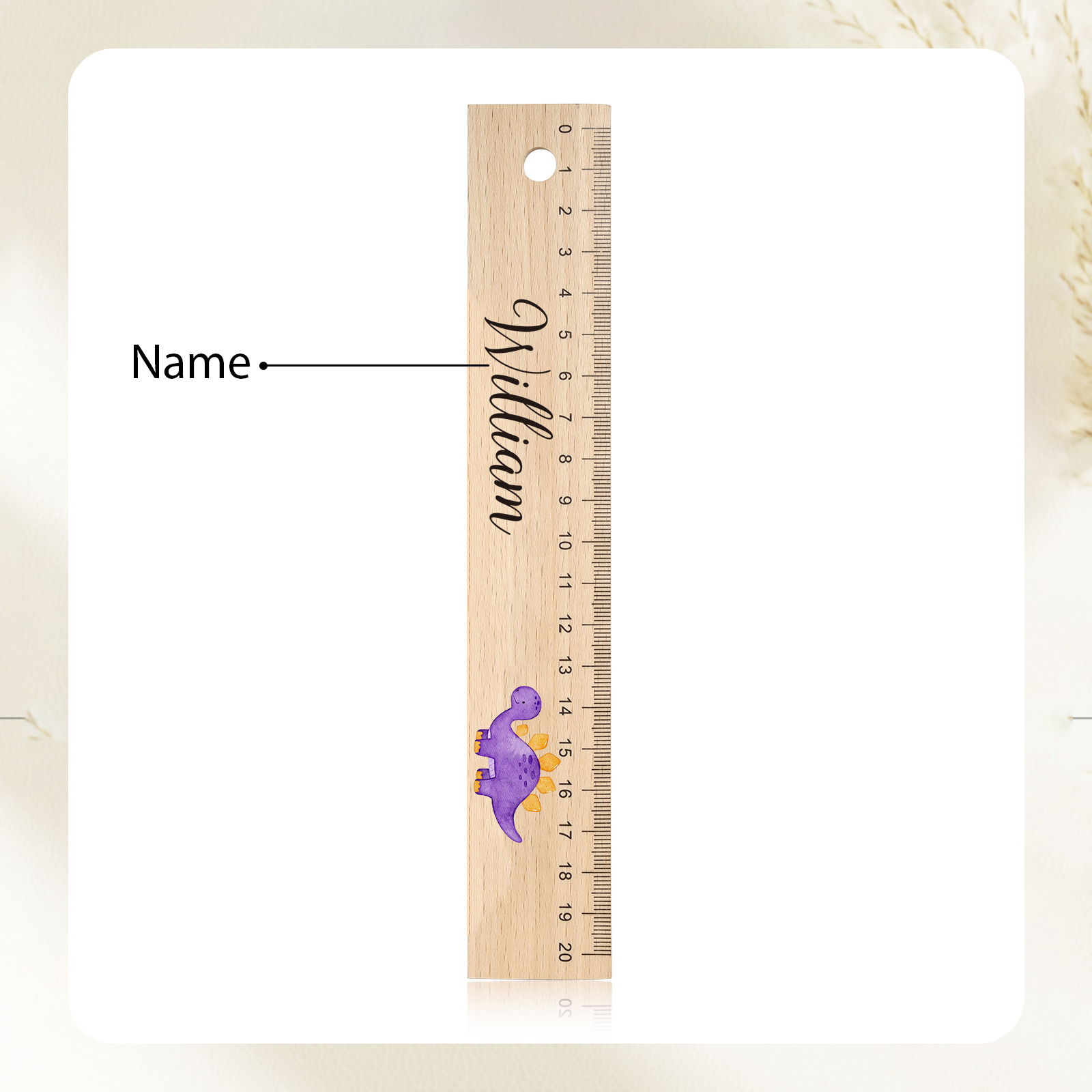 Custom 1 Name Ruler Wooden Dinosaur Ruler Back To School Gift for Boys Girls-Jessemade AU