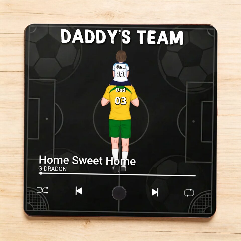 Personalised Musical Fridge Magnet for Dad – Football Fridge Magnet with 1 to 8 Children
